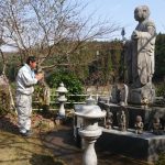 津和野町吹野／曹洞宗・正法寺様にて子安地蔵様の研磨工事！